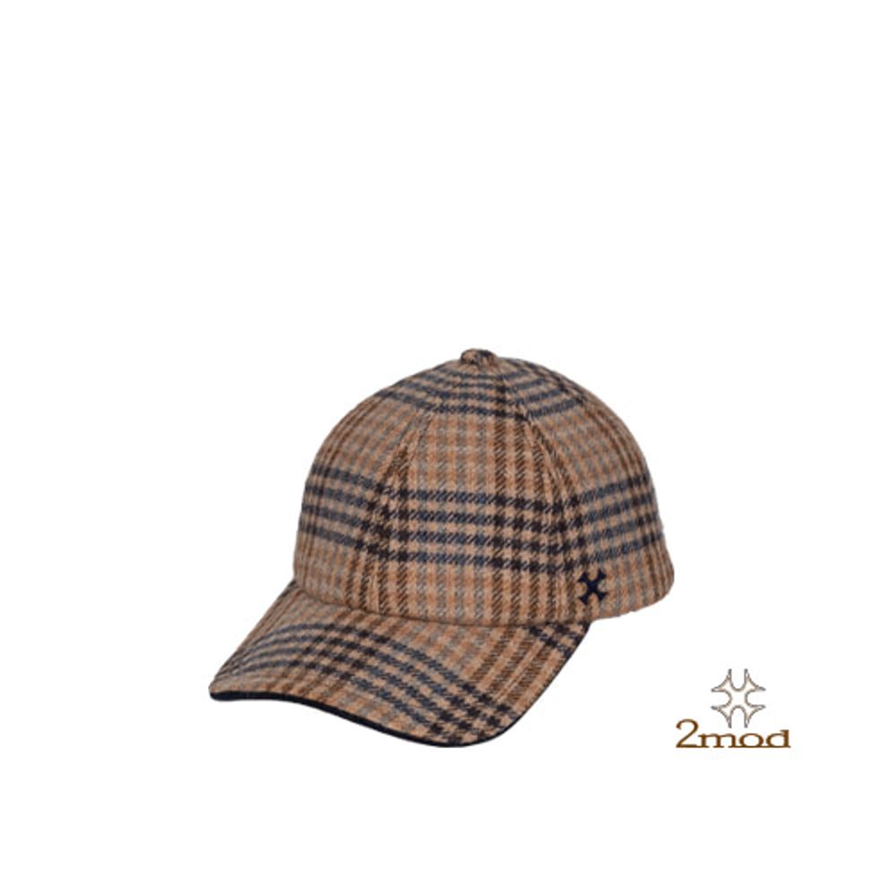 2MOD_19FWC015_ TwoMod Brown Check Ball Cap_Handmade, Made in Korea, Hat